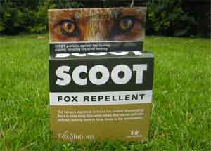 A box of Scoot Fox Repellent