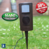 FoxWatch Ultrasonic Fox Deterrent connected up to 12 Volt mains adapter