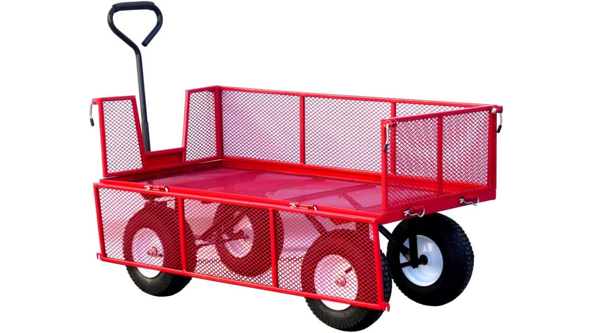 A LiftMate heavy-duty garden trolley with folding sides by Lomart Ltd
