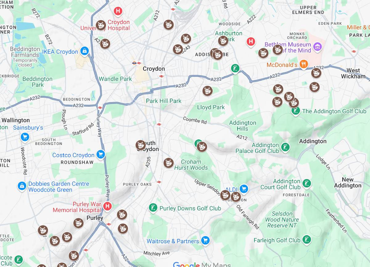 FOXWatch Ultrasonic Fox Deterrent locations in and around Croydon